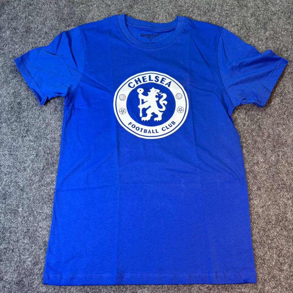 Chelsea FC Pulisic 10 Soccer T-Shirt Mens Small Blue Qasimof Graphic Tee